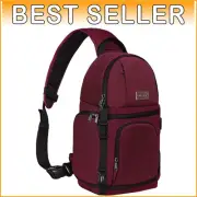 Multifunctional Camera Backpack with Tripod Holder & Modular Inserts - Wine Red