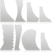 8 Pcs Metal Pottery Tool Profile Rib Bundle Stainless Steel Clay Scraper Tool Handy Sculpting Ceramics Scoring Potteries Serrated Pottery Trimming Tools for Sculpture Crafts, 8 Designs