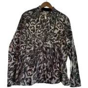 Vtg Neiman Marcus Exclusive Sequined abstract jacket iridescent black white sz m