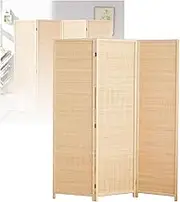 Folding Privacy Screen,3/4/5/6 Panel Temporary Wall,Bamboo Woven Room Divider Save Space,Dorm Kindergarten Separation Office(120x40cm-3panel)