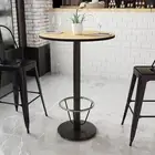 Stiles 30'' Round Natural Laminate Table Top with 18'' Round Bar Height Table...