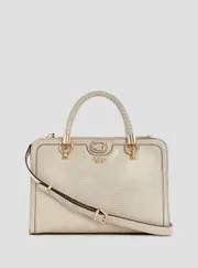 GUESS Women's Taupe Orlina Satchel Bag in Beige