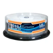 25 Optical Quantum 6x 50GB Blu-ray BD-R DL White Inkjet Print OQBDRDL06WIPH-25