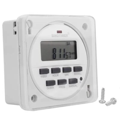 Relay Controller Panel Mounted 12/24 Format 12V DC Timer Switch 7 Days 24hr