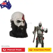 Game God Of War Kratos Mask with Beard Cosplay Horror Latex Party Masks Xmas
