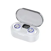 TW80 Mini Digital Display Binaural Call bluetooth 5.0 Wireless In-ear Earphone with Type-C Charging Box WHITE COLOR