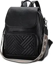 Backpack Purse for Women,VASCHY Chevron Quilted Vegen Leather Flap Backpack Convertible Handbag for Ladies with Guitar Strap