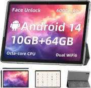 Android 14 Tablet,10 Inch Tablets, Octa Core CPU, 10GB+64GB+512GB Expansion, 128