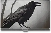 LKHDS Slim Aluminum Alloy Business Card Holder Crow Birds Pocket Business Card Case Portable Business Card Wallet Business Card Holders Handheld Card Box for Women Men, style, One size, Style, One
