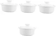 Gatuida 4pcs Ceramic Soup Bowl Lid Rice Bowl Noodle Decorative Lidded Soup Multi-Purpose Hand Wash Recommended Present Idea