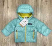 Patagonia Baby 3-6M Hi-Loft Down Hoody / Fresh Teal / New With Tags