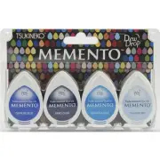 Memento Dew Drop Dye Ink Pads 4/Pkg-Ocean MD-100-4