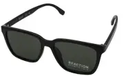 Kenneth Cole Reaction Mens Black Sunglass Soft Square Plastic KC1434. 1N
