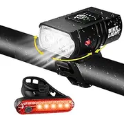 Bicycle Lights for Night Driving Headlight and Tail Light Set 1000LM Multi-Mode Cycle Lights Battery Powered Lightweight Lights Riding Accessories for Traveling