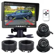 7" Monitor+2X Reversing Backup Camera Eyeball Dome for Truck Caravan Bus 12V/24V