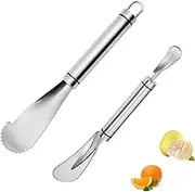 LONGHAO 2 x Citrus Fruit Zester Grapefruit Peeler Pomelo Opener Made of Stainless Steel Orange Zester Grater Lemon Peeler Orange Peel Kitchen Peeler Tool for Lemon, Orange, Grapefruit, for Kitchen