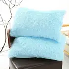 Light Blue Faux Fur Pillowcase Set - Crystal Velvet Plush Throw Pillow Covers, B