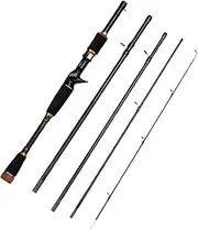Buhygn Travel Fishing Rods | Travel Portable Casting Rod Spin Rod | Casting Rod, 2.1-Meter, Removable Baitcasting Rod for Fresh & Saltwater, Horse Mouth Fish