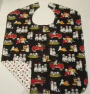 DALMATION FIRE DOGS Big Kids/Teens Sized Bib * Special Needs * Reversible