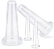 4Pcs Transparent Massage Cupping Set Facial Set for Face Silicone Mini Facial Face Helper Skin Care Neck Back Eyes Cupping Cups to Use, Don't Worry About Burns Health Products,Tools Back Massagers