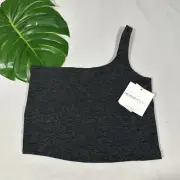 NWT Beyond Yoga [ Medium ] Spacedye One Only Shoulder Cropped Tank Charcoal 5568