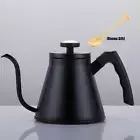 Black Gooseneck Kettle Tea Coffee Pour Over Kettle w/ Thermometer 1200ML