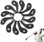 Golf Iron Head Cover, Golf Headcovers 12X, Number Alphabet Design Golf Equipment, Sports Fan Club in All Weather Conditions, Compatible with All Brands for Driver