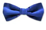 Boy's Pool Blue Solid Satin Pre-Tied Bowtie for Schools - Weddings - NWT