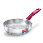 Stainless Steel Gas and Induction Compatible Fry Pan, 240 mm Pack of 1 Piece