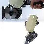 Electric Fabric Cutter, Electric Cloth Cutting Tool, Blade Size: 110mm, Can Cut Woolen and Leather Materials, 1-3 Seconds Automatic Sharpening, Thickened Base,A