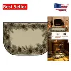 27x48 Fireproof Hearth Mat - Elegant Pine Cone Design for Indoor/Outdoor Use