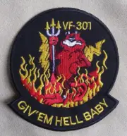 TOMCAT GIV'EM HELL BABY Navy VF-301 USN Military Patch