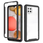 MCC Shockproof Bumper Case Samsung Galaxy A42 5G Clear Back Cover A426 [Black]