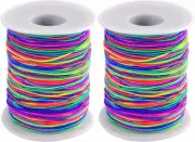 Elastic Beading Cords 200M Rainbow 1Mm Elastic Cord Pony Bead Kids Beads Crafts