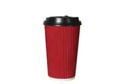 Toque 500 Pcs 16oz T/A Coffee Cups w/ Lids-Red