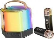 BIUDECO Karaoke Machine Microphone Portable Speaker Microphone Set for Home Parties Boys and Girls Karaoke