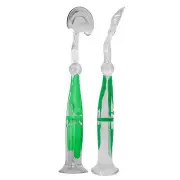 1 Green Triple-Edge Tongue Scrapers - Get Rid of Bad Breath!