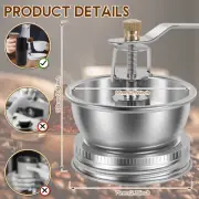 Manual Espresso Grinder Stainless Steel Coffee Grinder Lid Attachme Detachable H