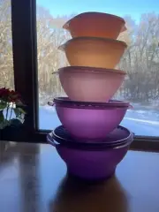 Tupperware Five Piece Bowl Servalier Set