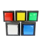 1Pcs New Arcade Square Push Buttons Illumilated LED Light w/ Microswitch 33*33mm