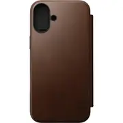 NOMAD Leather Folio Case for iPhone 16 Plus (Brown)