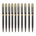 10 Pcs Parker Sonnet Ballpoint Pen Matte Black + Gold Clip 0.7mm M Ink Refill