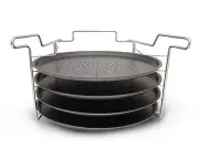 Tredoni 4 Tier Pizza Baking Tray 29cm Non-Stick + Stainless Steel Oven Rack S...