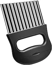 Wavy Cutter for Veggies - Kitchen Stainless Steel Crinkle Cutter | Potato Carrot Chip Vegetable Crinkle Wavy Chopper Cutter French Fry Slicer with Peeler for Kitchen Camping
