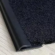 Carpet to Tile Transition Stripcarpet to Tile Carpet Edge Trim Self Adhesive Carpet Edge Protector Doorway, Customizable Cuttable(Black,Length 5