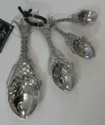 TBOT silver FISH MEASURING SPOON SET 4pc Ganz er32652 nesting spoons