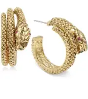 BETSEY JOHNSON Garden of Excess Goldtone Snake WrapHook Earrings BB19