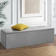 140cm Artiss Storage Ottoman Blanket Box Linen Grey