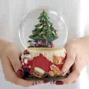 Gift Wrapped Nutcracker Christmas Tree Music Box Color Light Xmas Train Musical