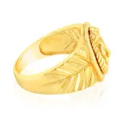 9ct Yellow Solid Gold Gents Lion Ring, X